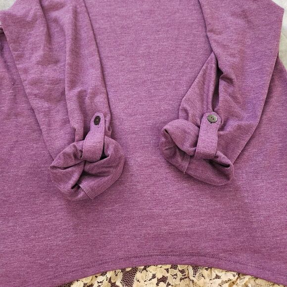 LOGO by Lori Goldstein Knit Tunic Top Size Medium Purple - Picture 8 of 10